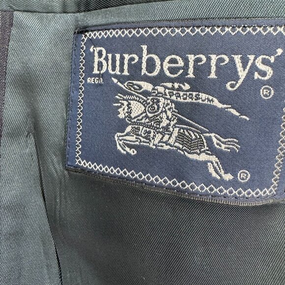 VTG Burberry 2 Piece Suit 42R Blazer 36X30 Pants Ventless Pinstripe USA Made - Picture 5 of 16